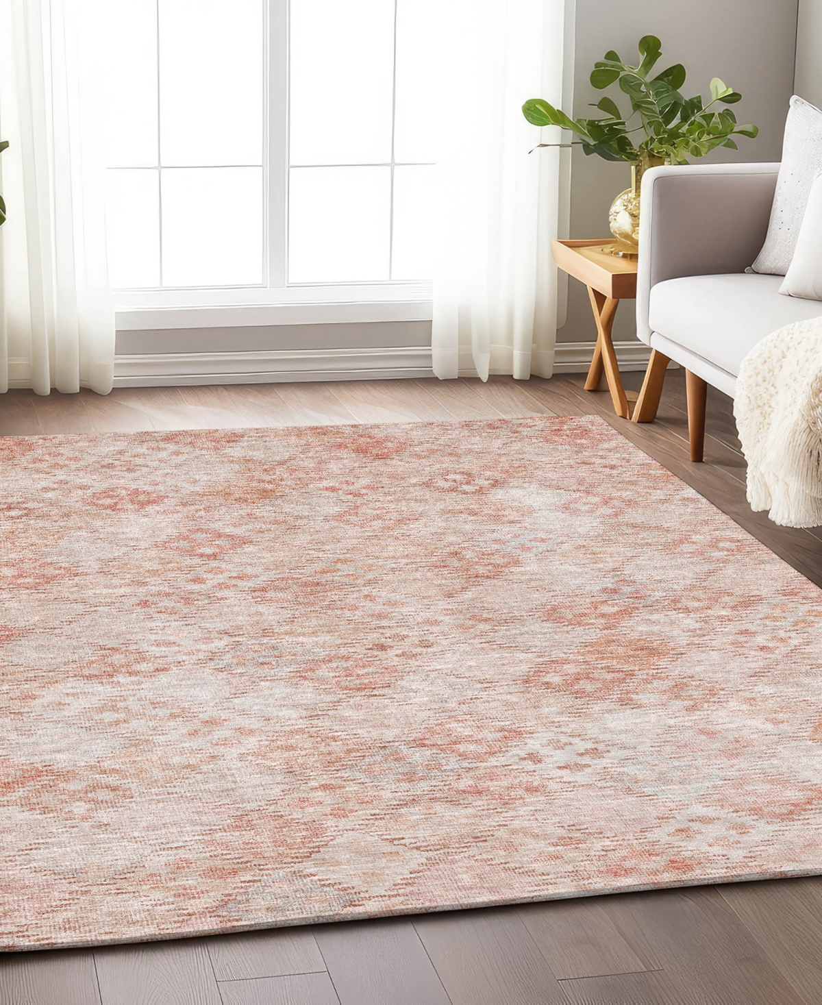 Addison Chantille Machine Washable Acn1081 9'x12' Area Rug In Pink