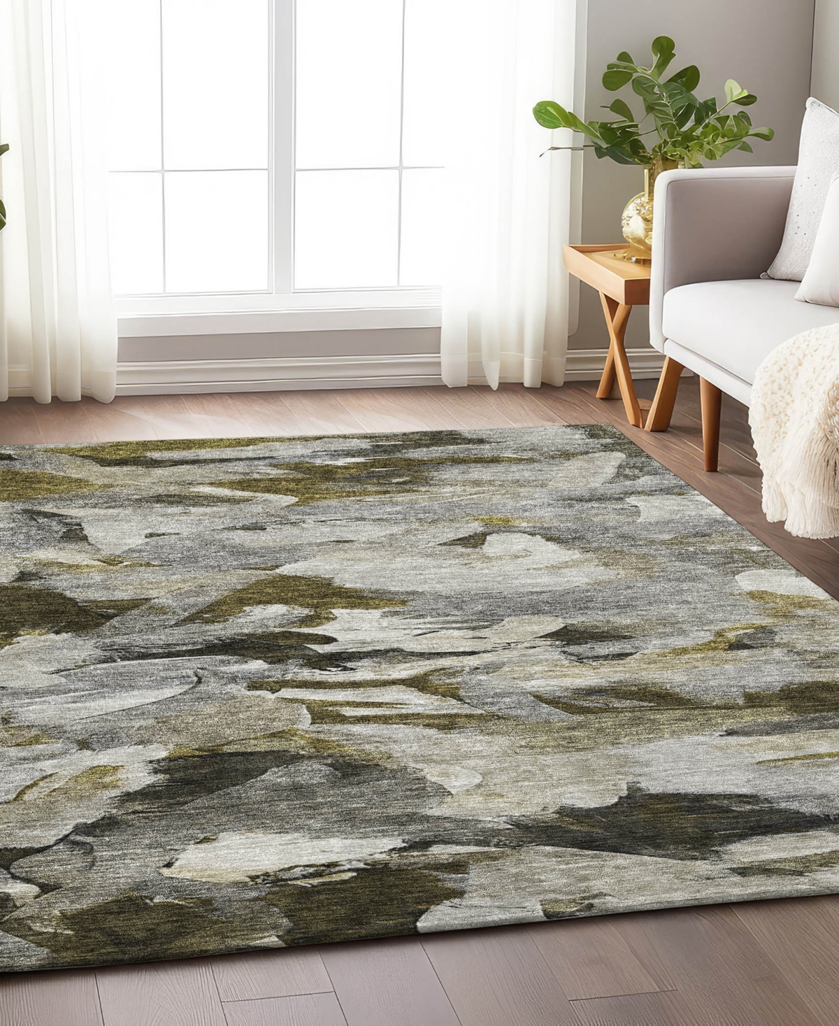 Addison Chantille Machine Washable Acn1075 9'x12' Area Rug In Slate