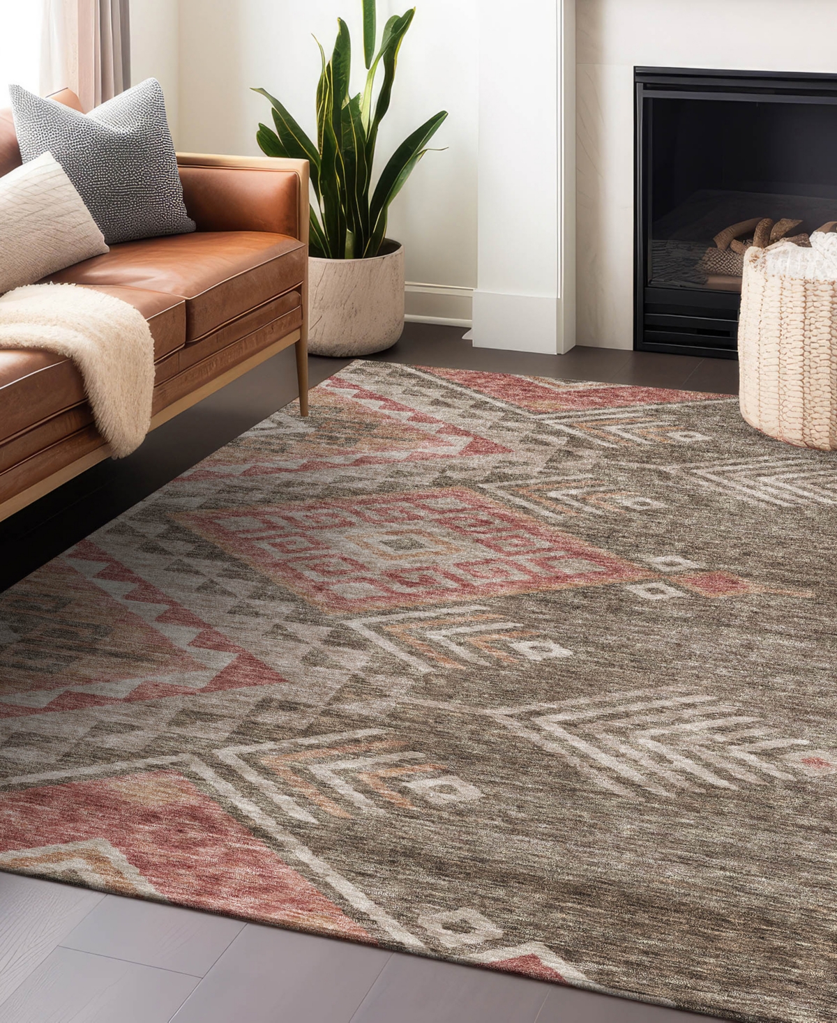 Addison Chantille Machine Washable Acn1091 8'x10' Area Rug In Brown