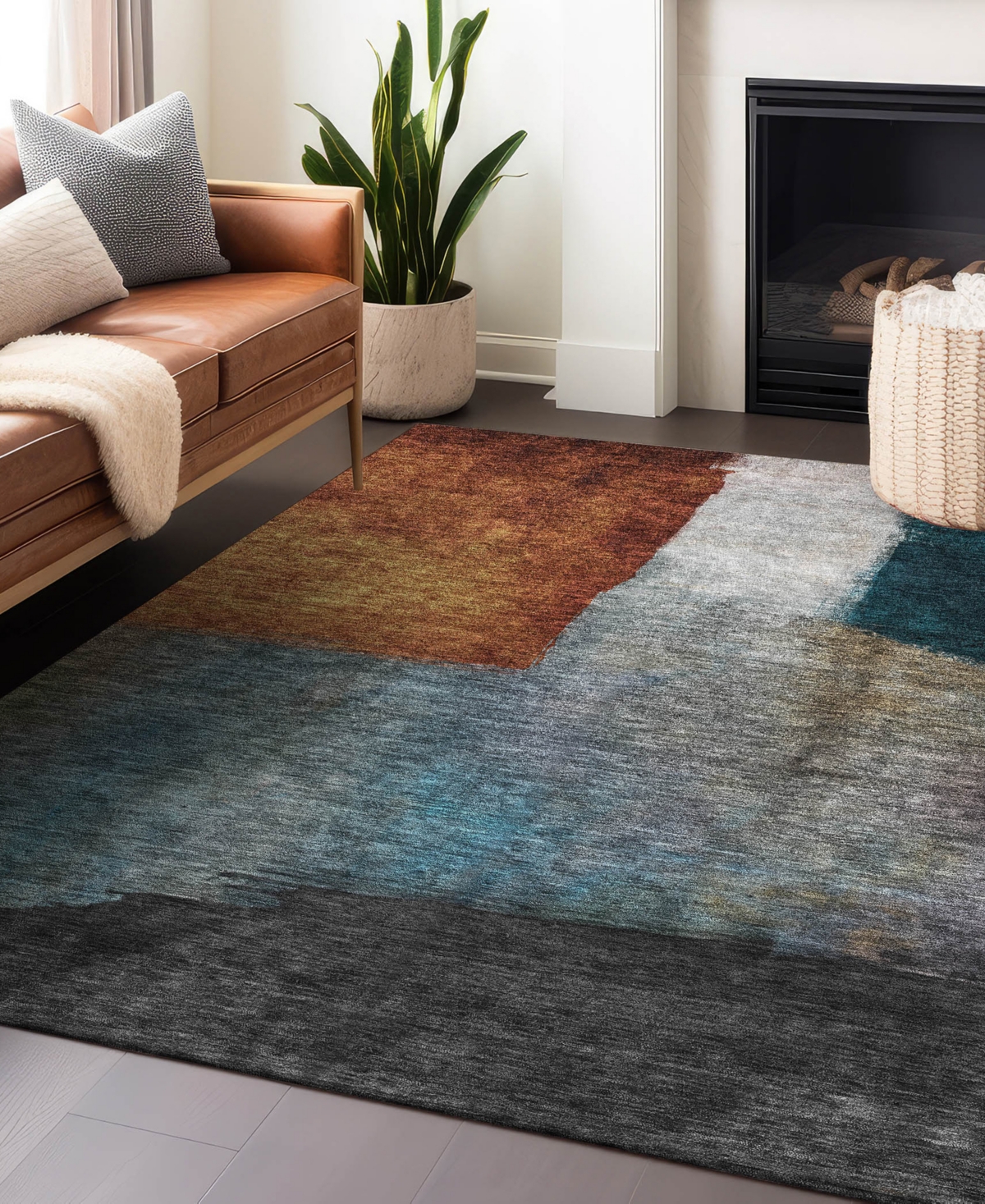 Addison Chantille Machine Washable Acn1100 2'6"x3'10" Area Rug In Copper