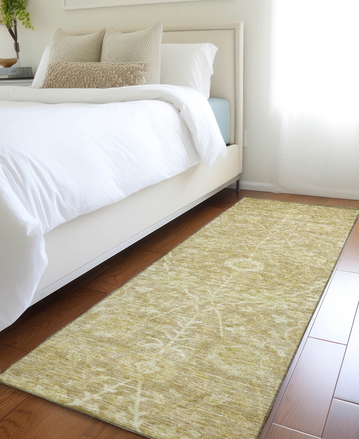 Addison Chantille Machine Washable Acn1086 2'3"x7'6" Runner Area Rug In Tan