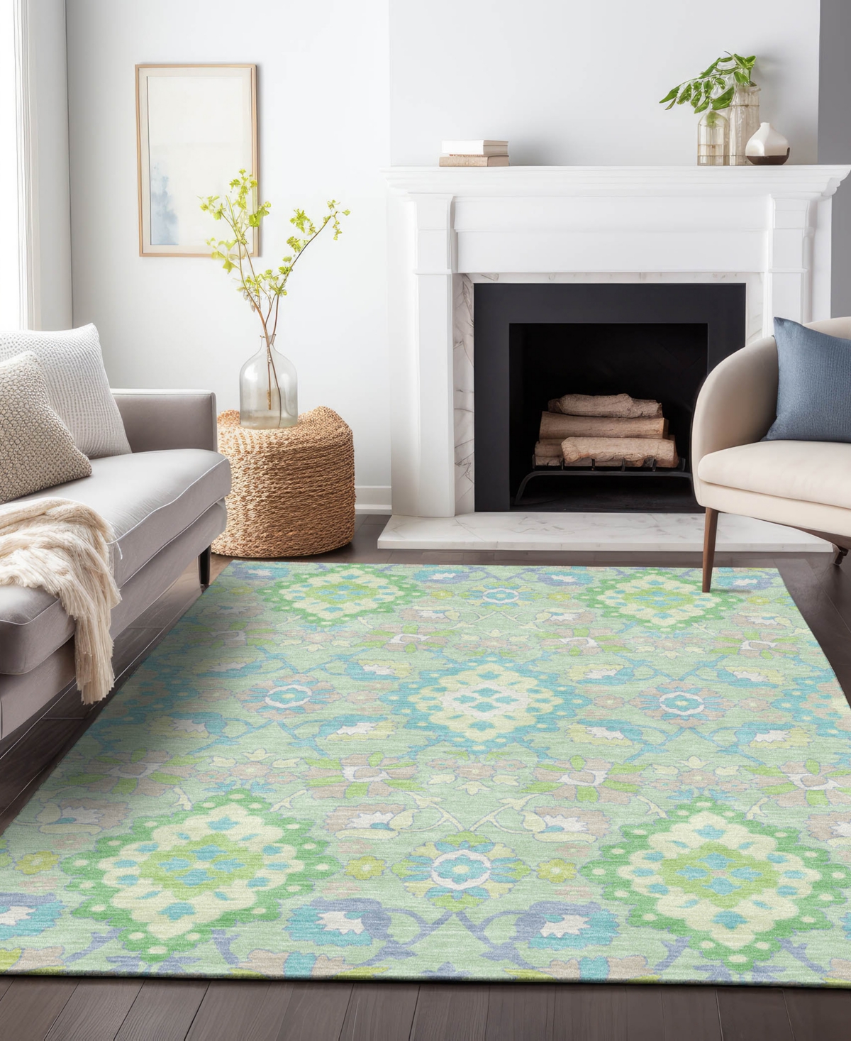 Addison Chantille Machine Washable Acn1002 2'6"x3'10" Area Rug In Mint