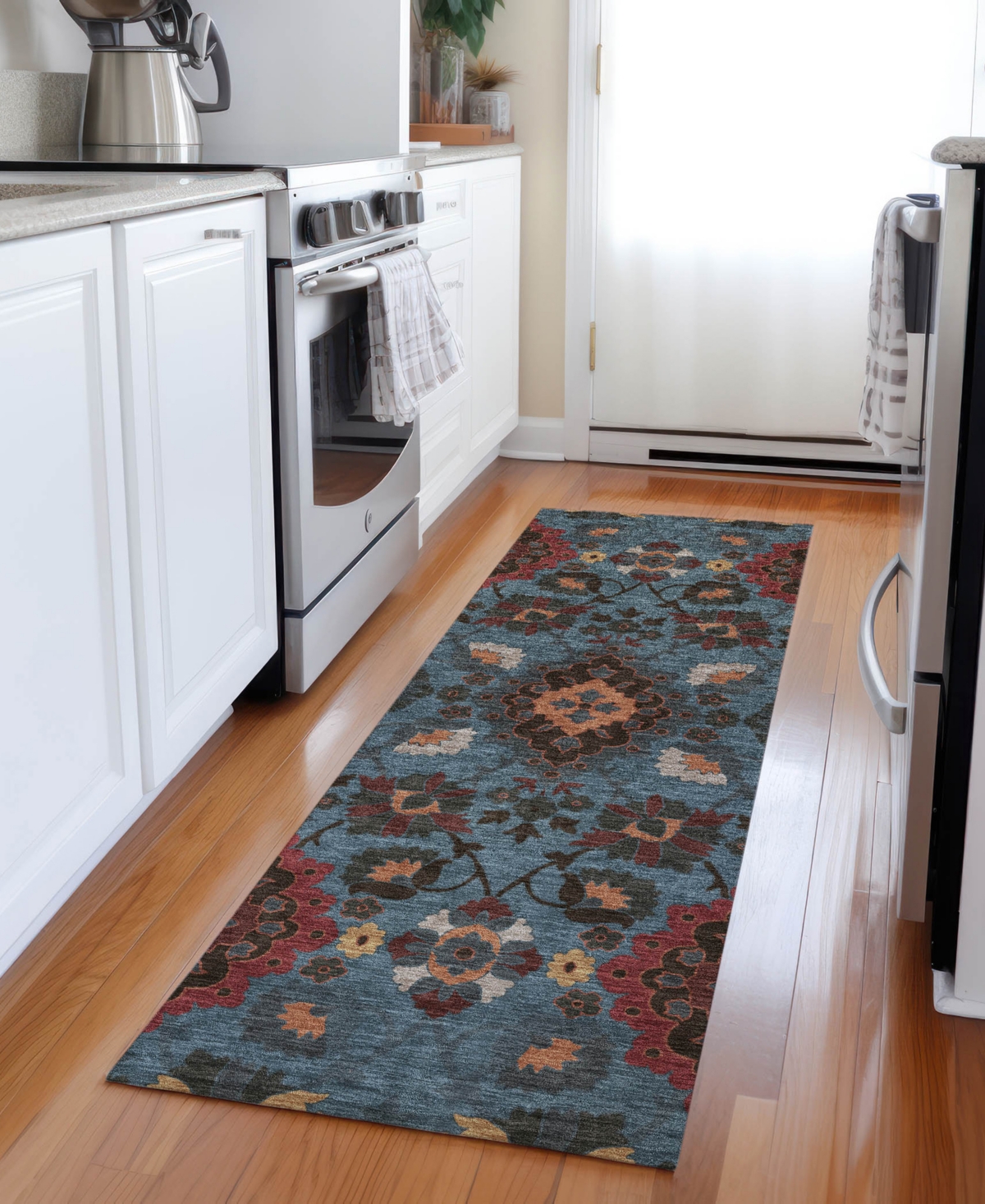 Addison Chantille Machine Washable Acn1002 2'3"x7'6" Runner Area Rug In Denim
