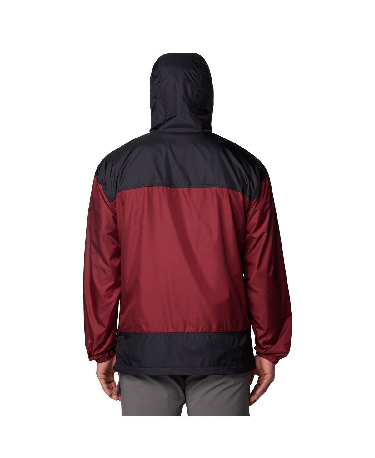COLUMBIA MEN'S GARNET FLORIDA STATE SEMINOLES FLASH CHALLENGER II OMNI-SHADE FULL-ZIP HOODIE WINDBREAKER JACK 