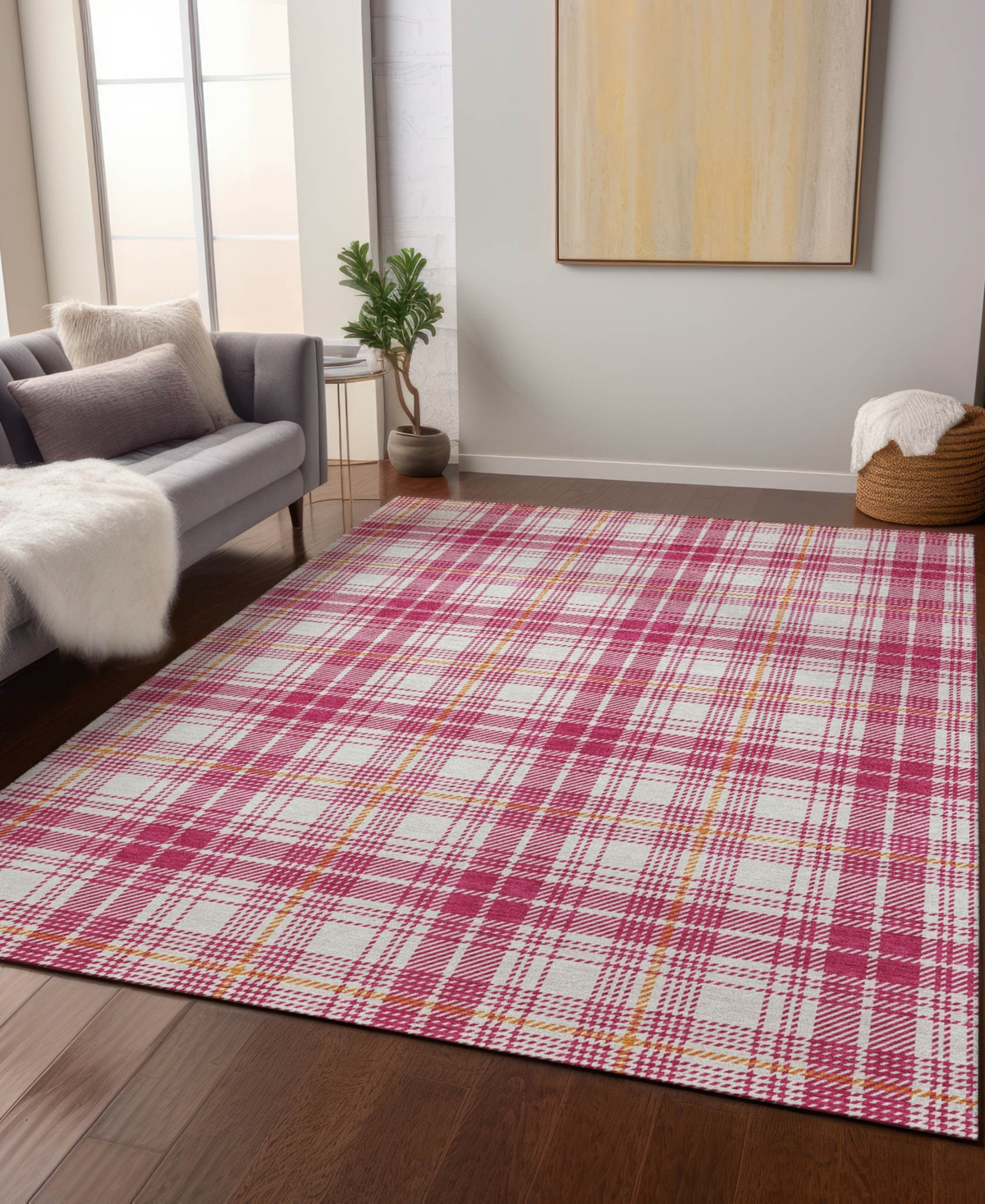 Addison Chantille Machine Washable Acn993 8'x10' Area Rug In Rose
