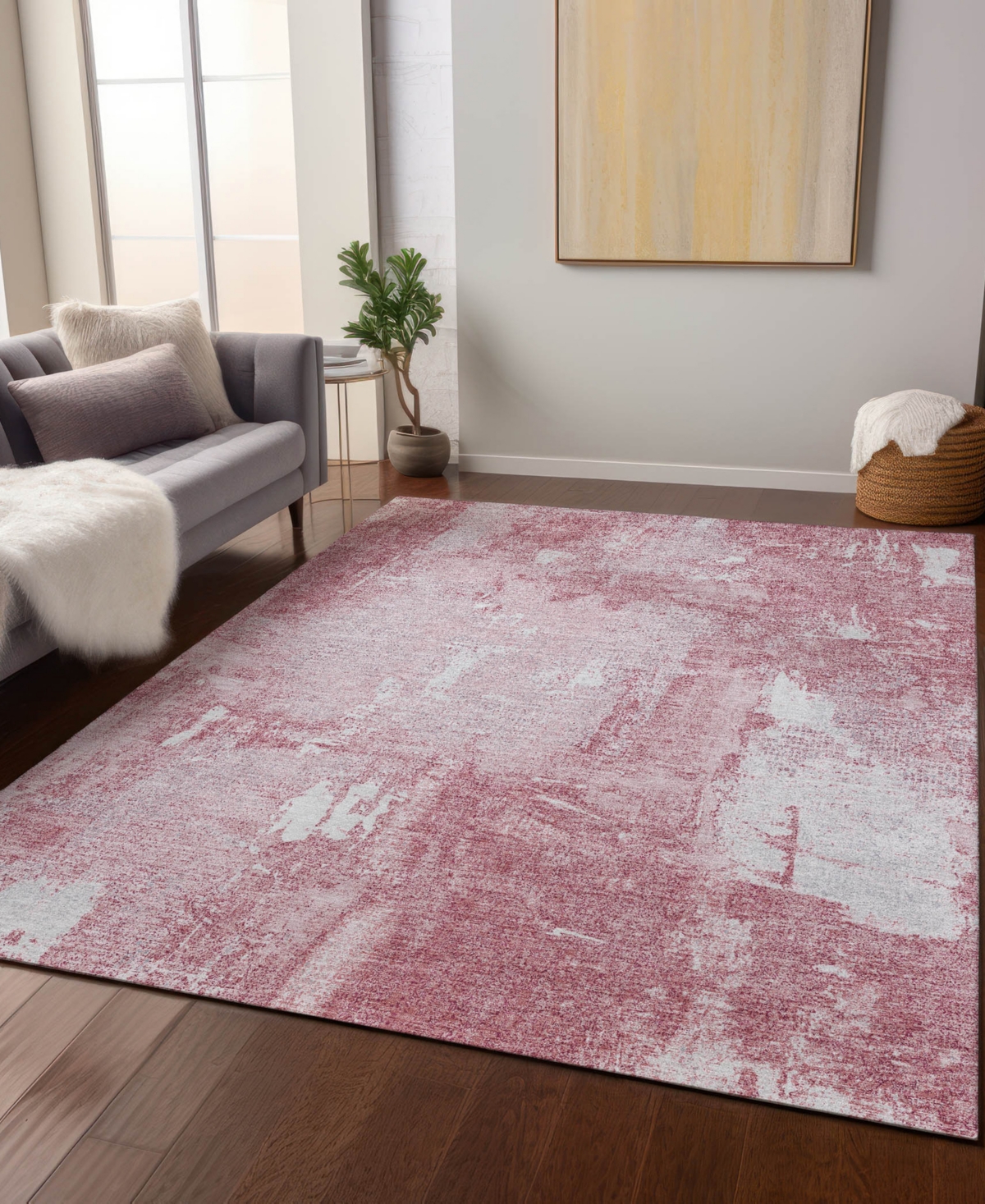 Addison Chantille Machine Washable Acn989 8'x10' Area Rug In Pink