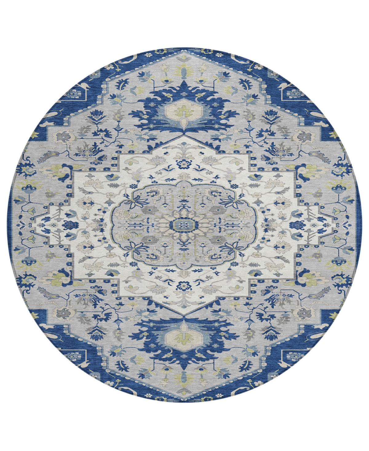 Addison Chantille Machine Washable Acn985 8'x8' Round Area Rug In Navy