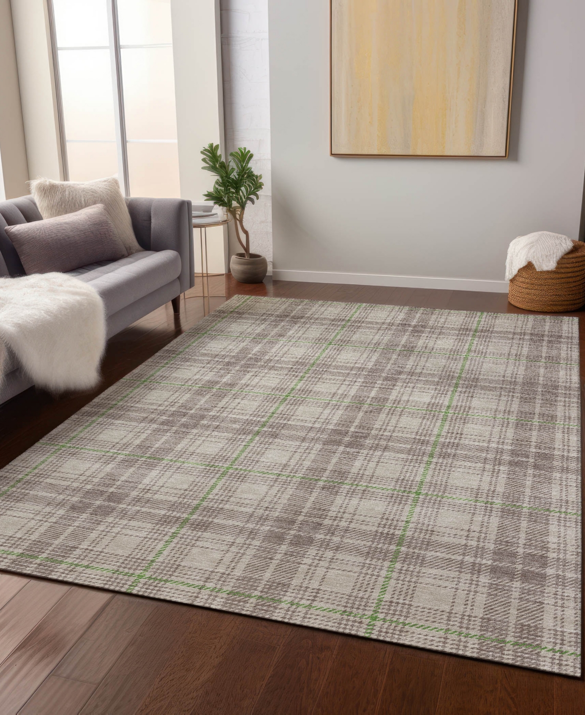 Addison Chantille Machine Washable Acn993 5'x7'6" Area Rug In Beige