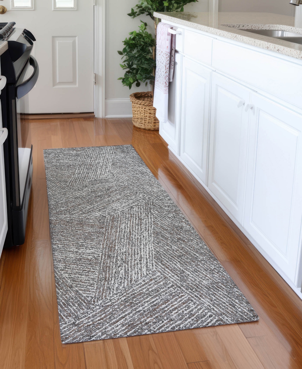 Addison Chantille Machine Washable Acn991 2'3"x7'6" Runner Area Rug In Gray