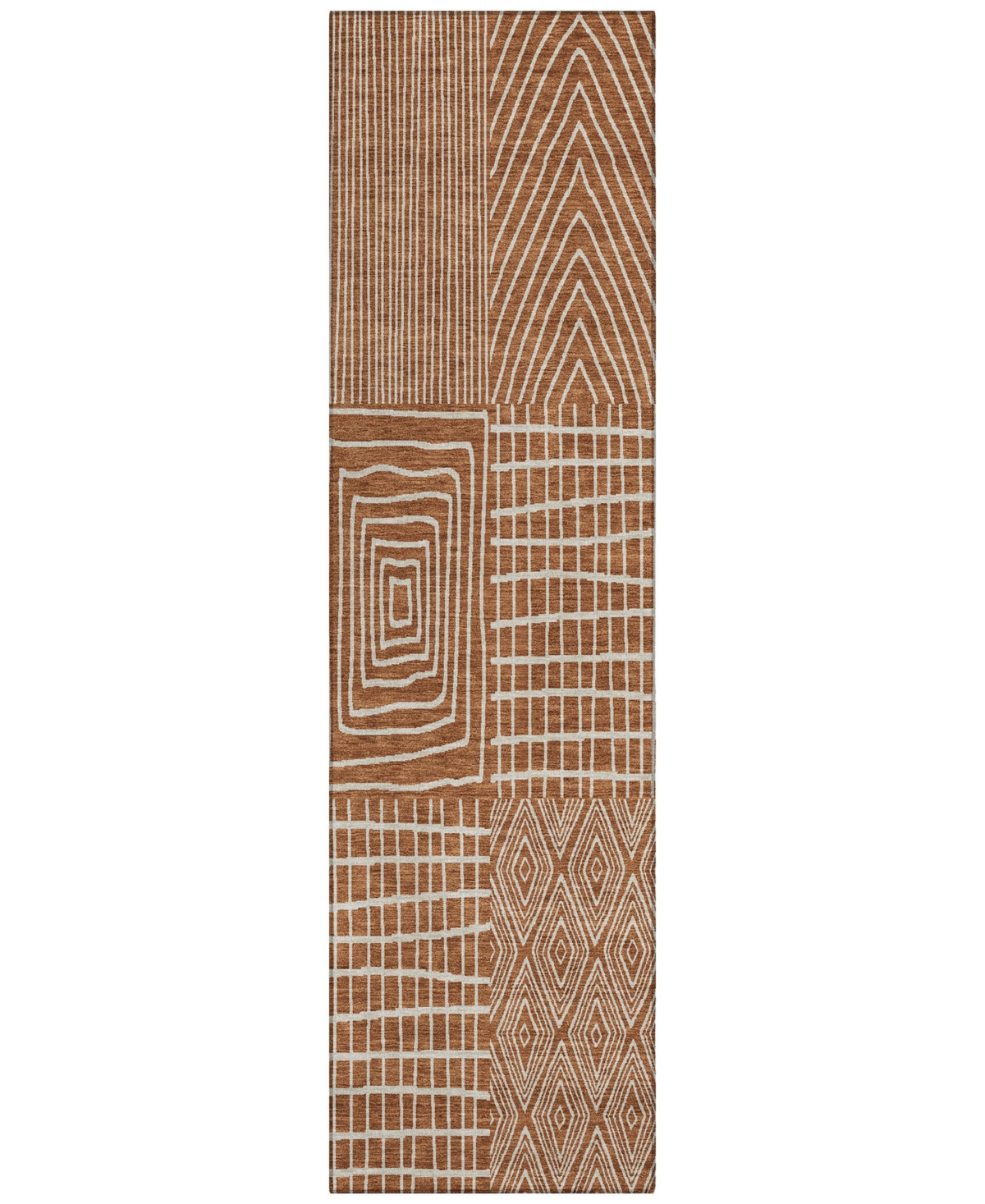 Addison Chantille Machine Washable Acn990 2'3"x7'6" Runner Area Rug In Paprika