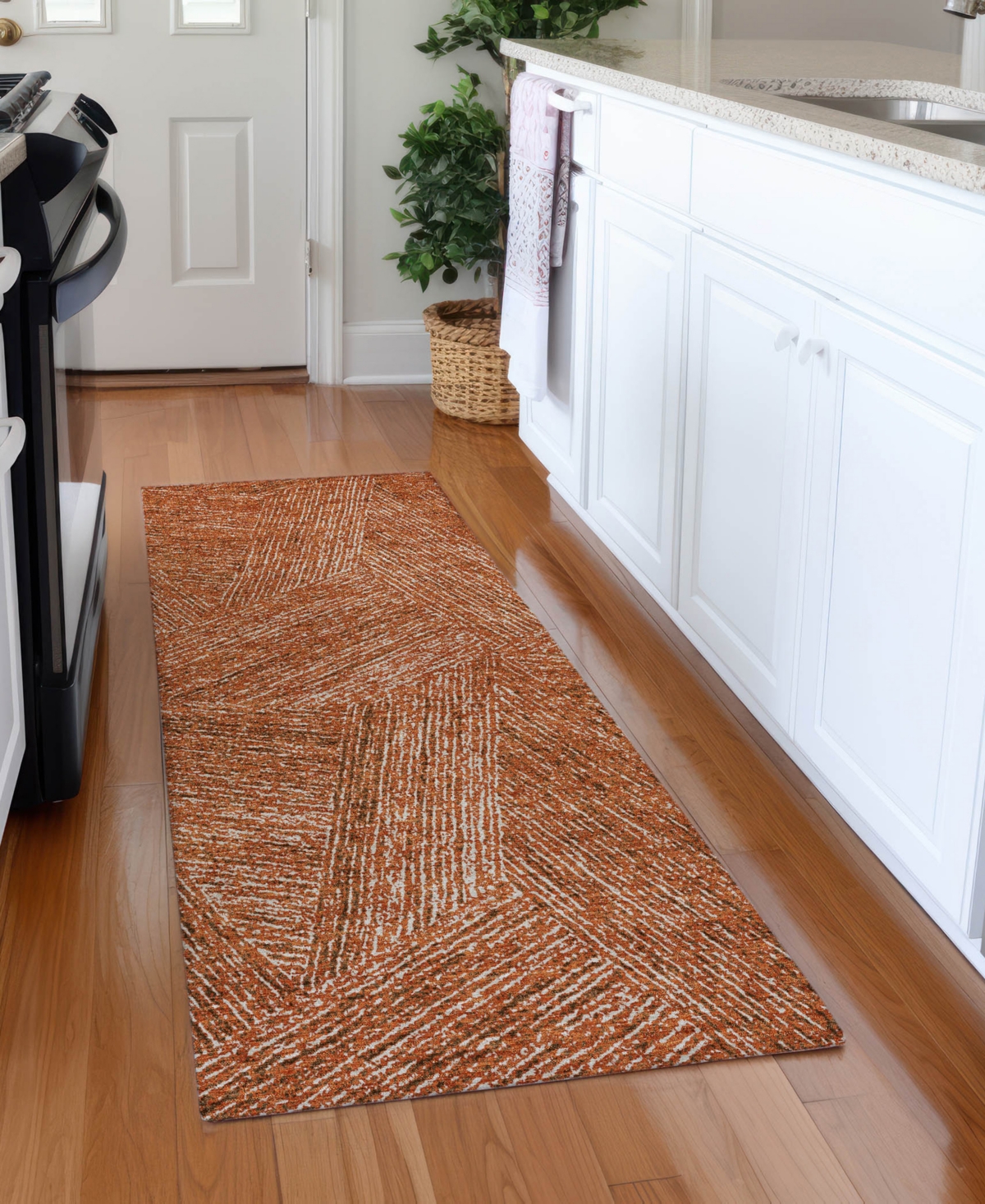 Addison Chantille Machine Washable Acn991 2'3"x7'6" Runner Area Rug In Copper