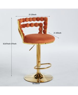 Golden Iron Tube Bar Chairs with Cushions