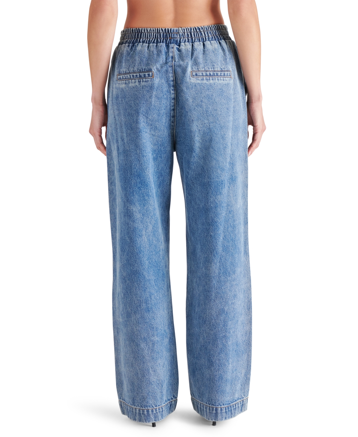 Steve Madden Gilda Wide Leg Denim Pants In Blue Denim
