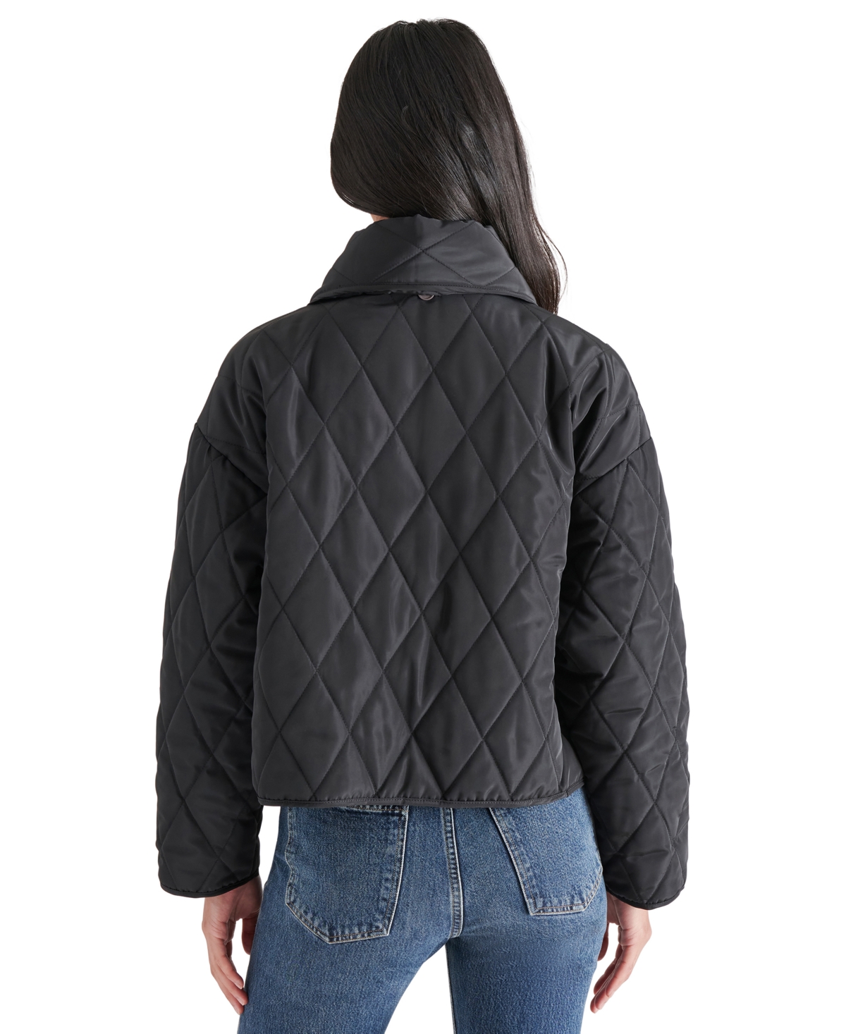 Steve Madden Women's Diarine Scarf Quilted Jacket In Black