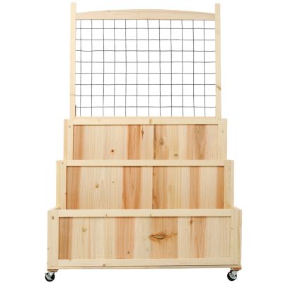 Streamdale 3-Tier Elevated Garden Trellis, Vertical Planter on Wheels 31.5" L x 24.2" W x 53" H