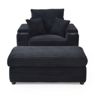 Oversized Accent Chair with Ottoman