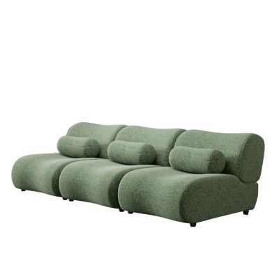 Streamdale Green Chenille Modular Sofa Cozy Recline, Modern Design