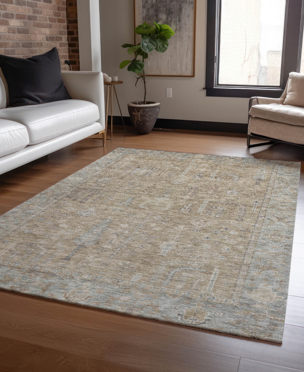 Addison Chantille Machine Washable Acn1135 10'x14' Area Rug In Tan