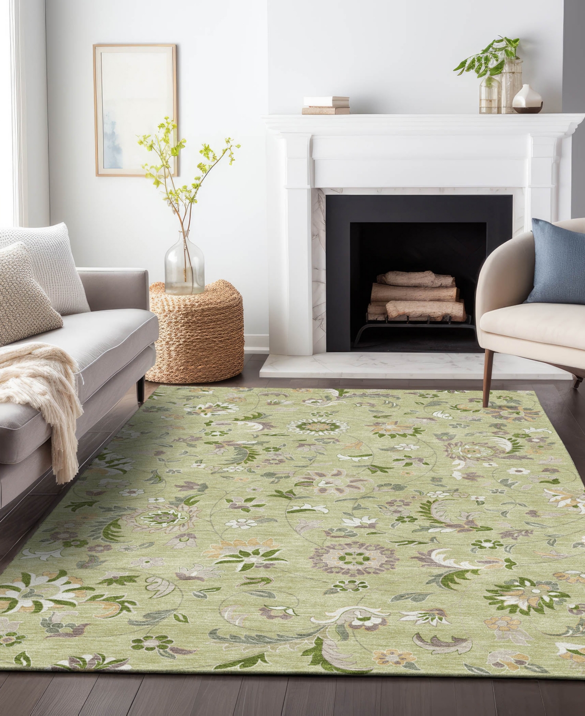 Addison Chantille Machine Washable Acn1006 2'6"x3'10" Area Rug In Grass