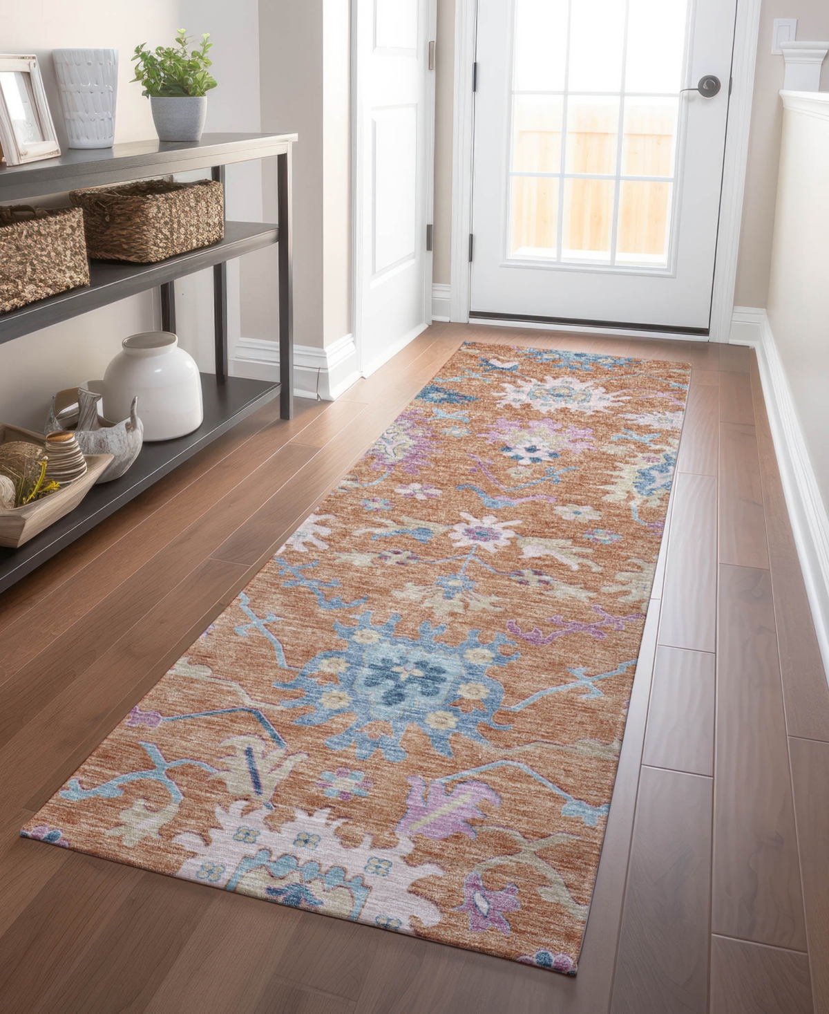 Addison Chantille Machine Washable Acn1154 2'3"x7'6" Runner Area Rug In Orange