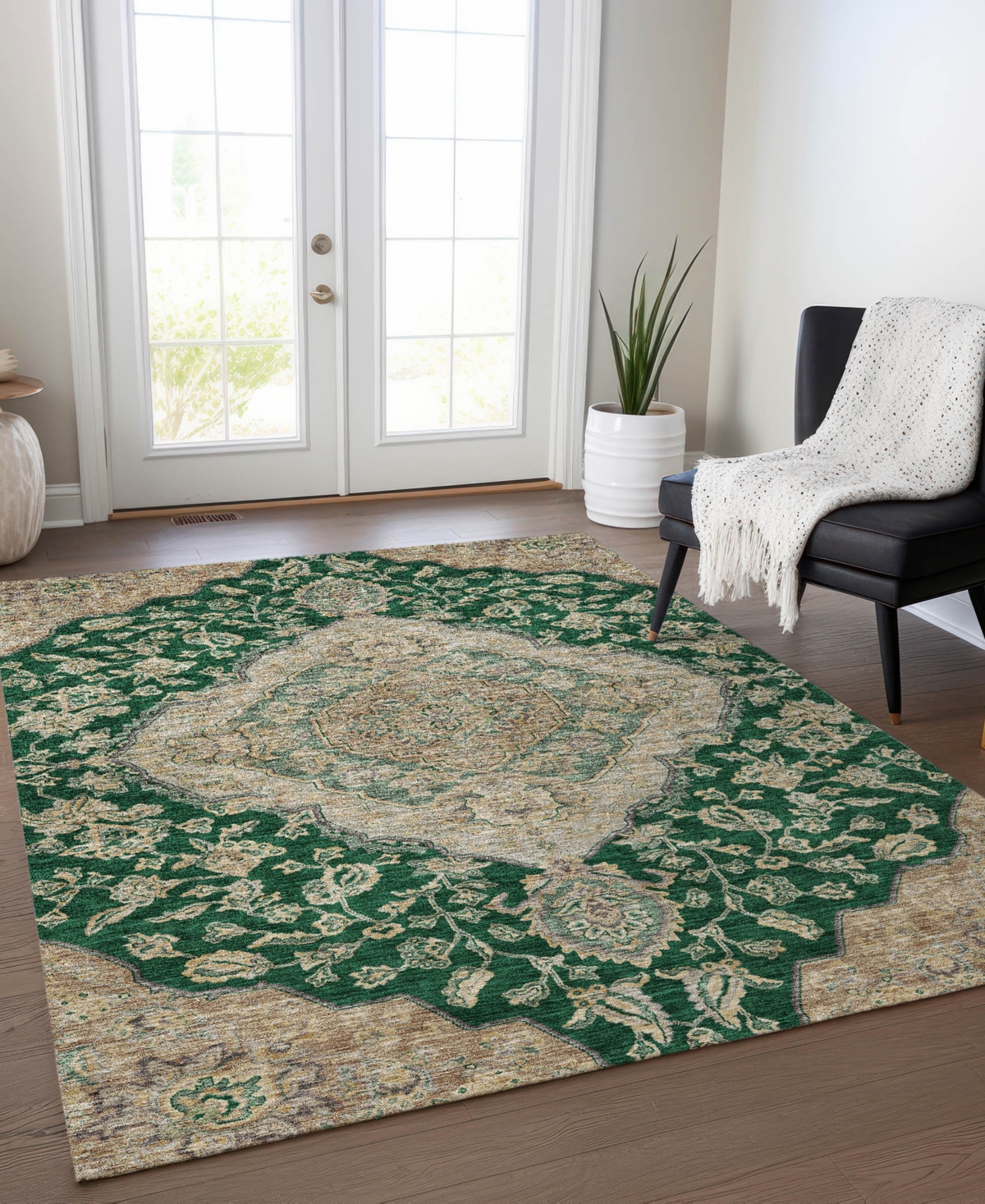 Addison Chantille Machine Washable Acn1151 9'x12' Area Rug In Jade