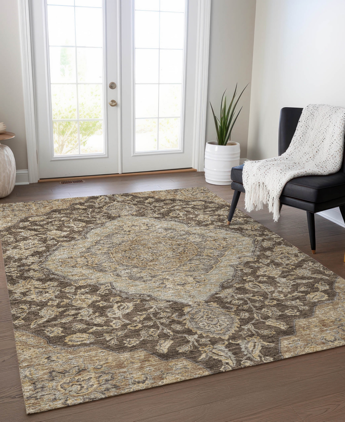 Addison Chantille Machine Washable Acn1151 8'x10' Area Rug In Chocolate