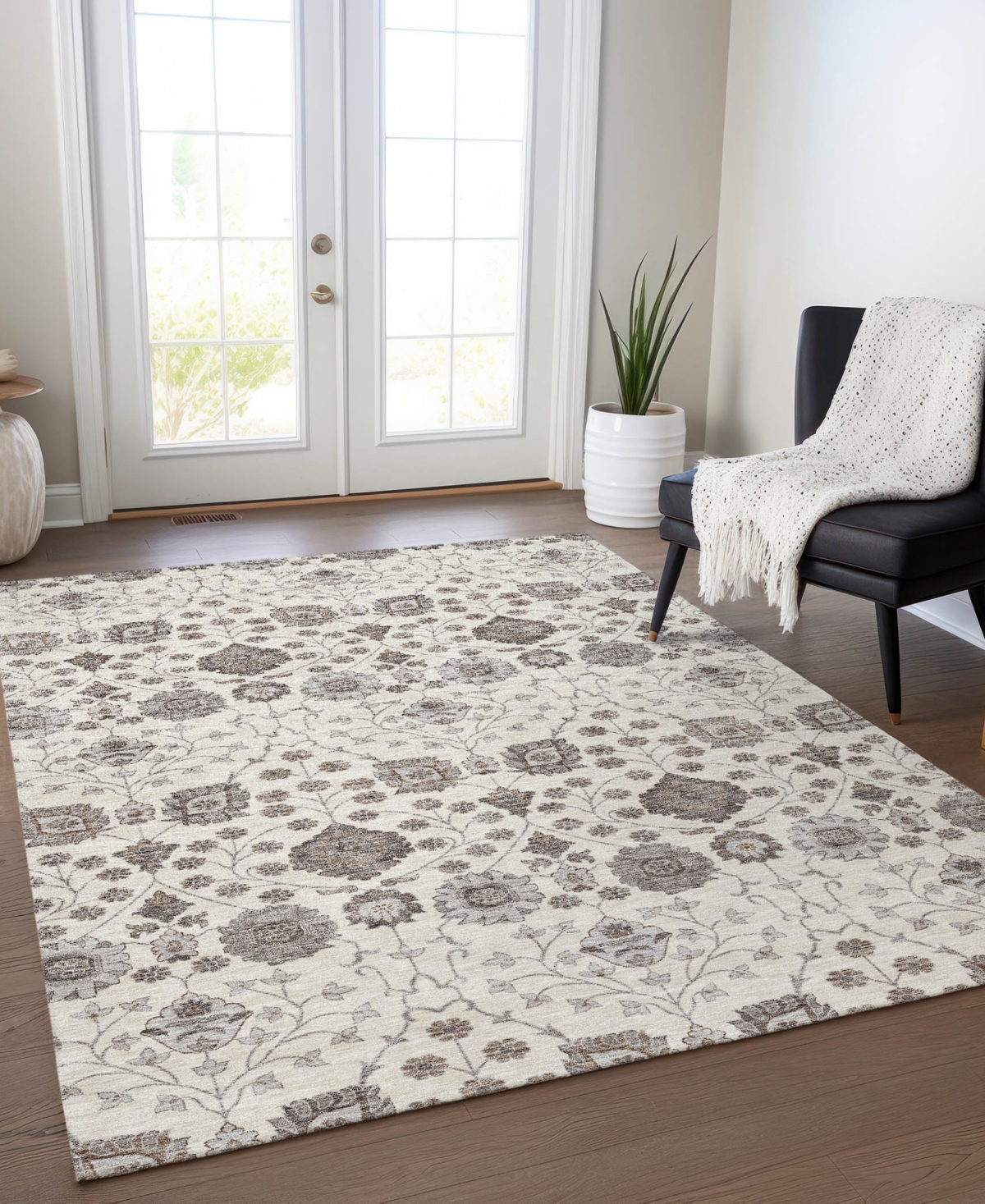 Shop Addison Chantille Machine Washable Acn1155 5'x7'6" Area Rug In Ivory