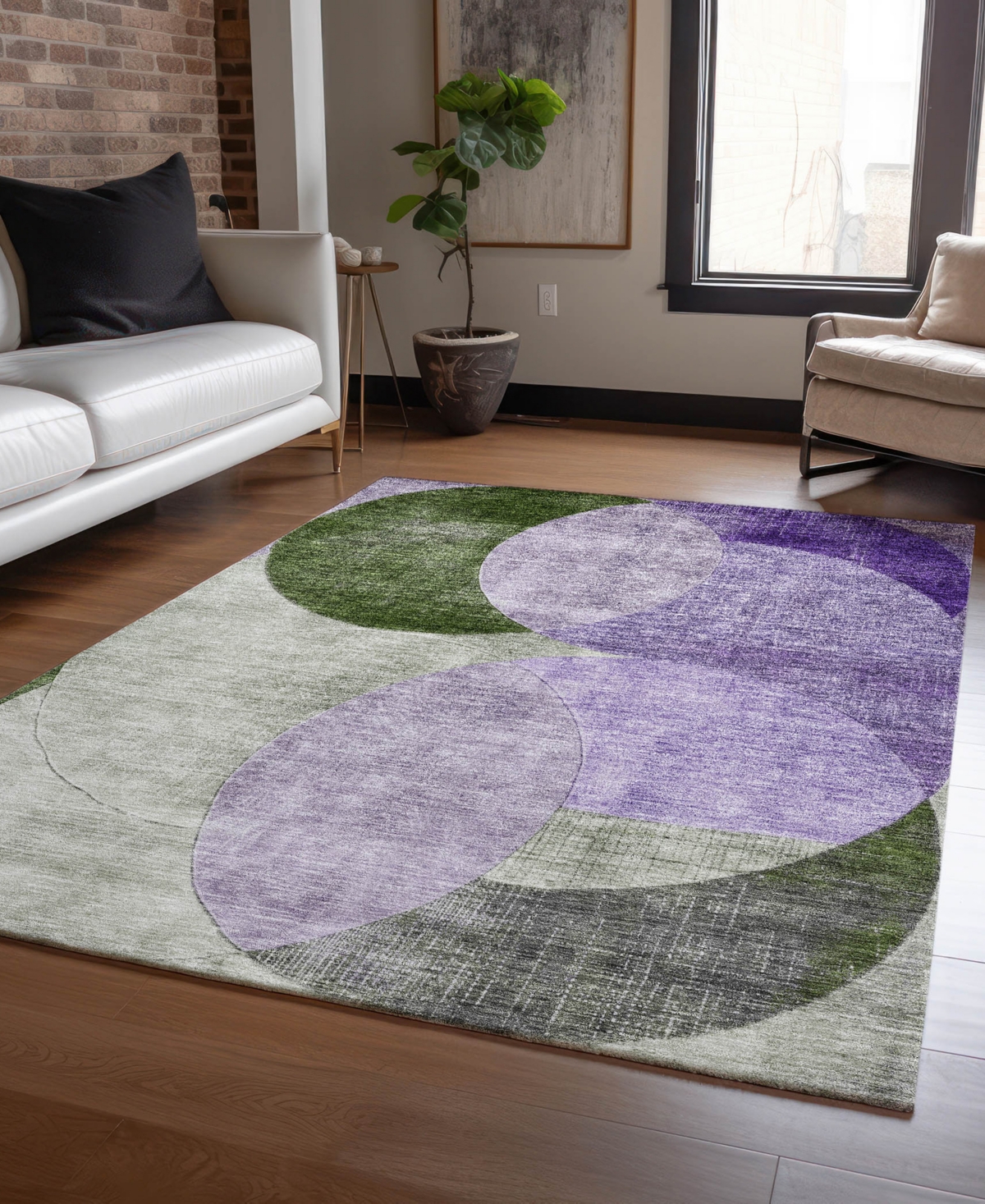 Addison Chantille Machine Washable Acn1140 9'x12' Area Rug In Lavender