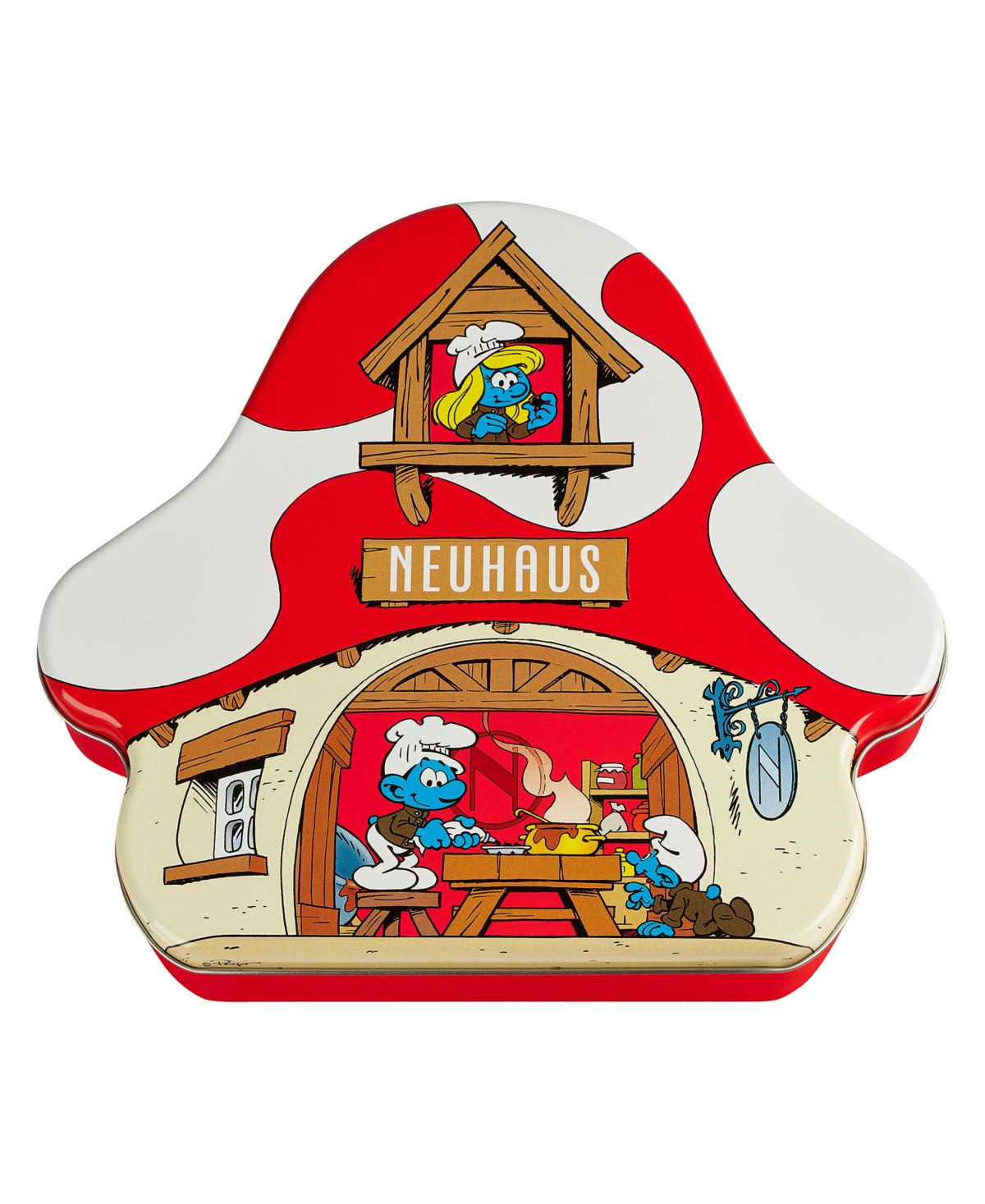 Neuhaus Chocolate Smurfs Mushroom House Tin Milk Chocolates, 24 Piece In No Color