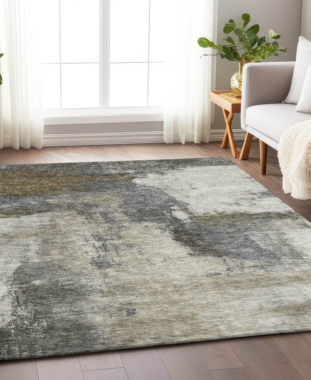 Addison Chantille Mahine Washable Acn1068 3'x5' Area Rug In Gray