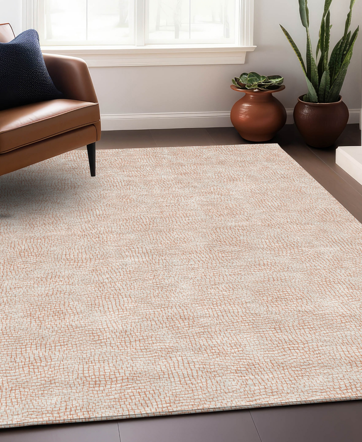 Addison Chantille Mahine Washable Acn1058 9'x12' Area Rug In Peach