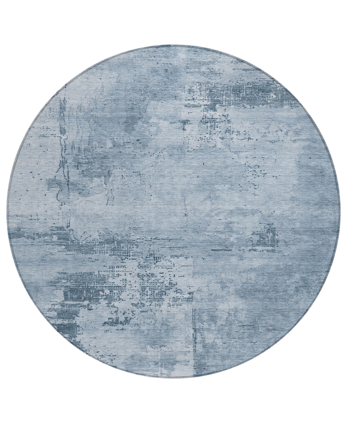 Addison Chantille Mahine Washable Acn1062 8'x8' Round Area Rug In Denim