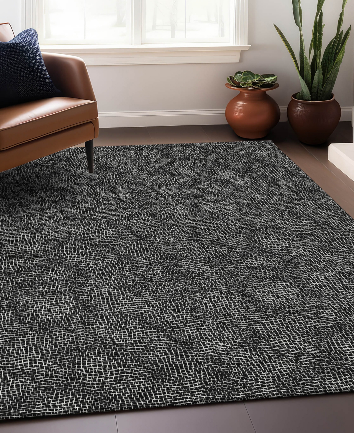 Addison Chantille Mahine Washable Acn1057 5'x7'6" Area Rug In Black