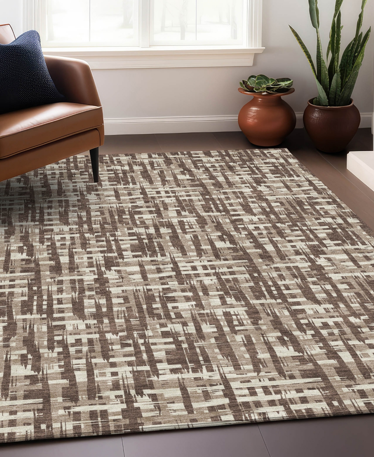 Addison Chantille Mahine Washable Acn1059 3'x5' Area Rug In Brown