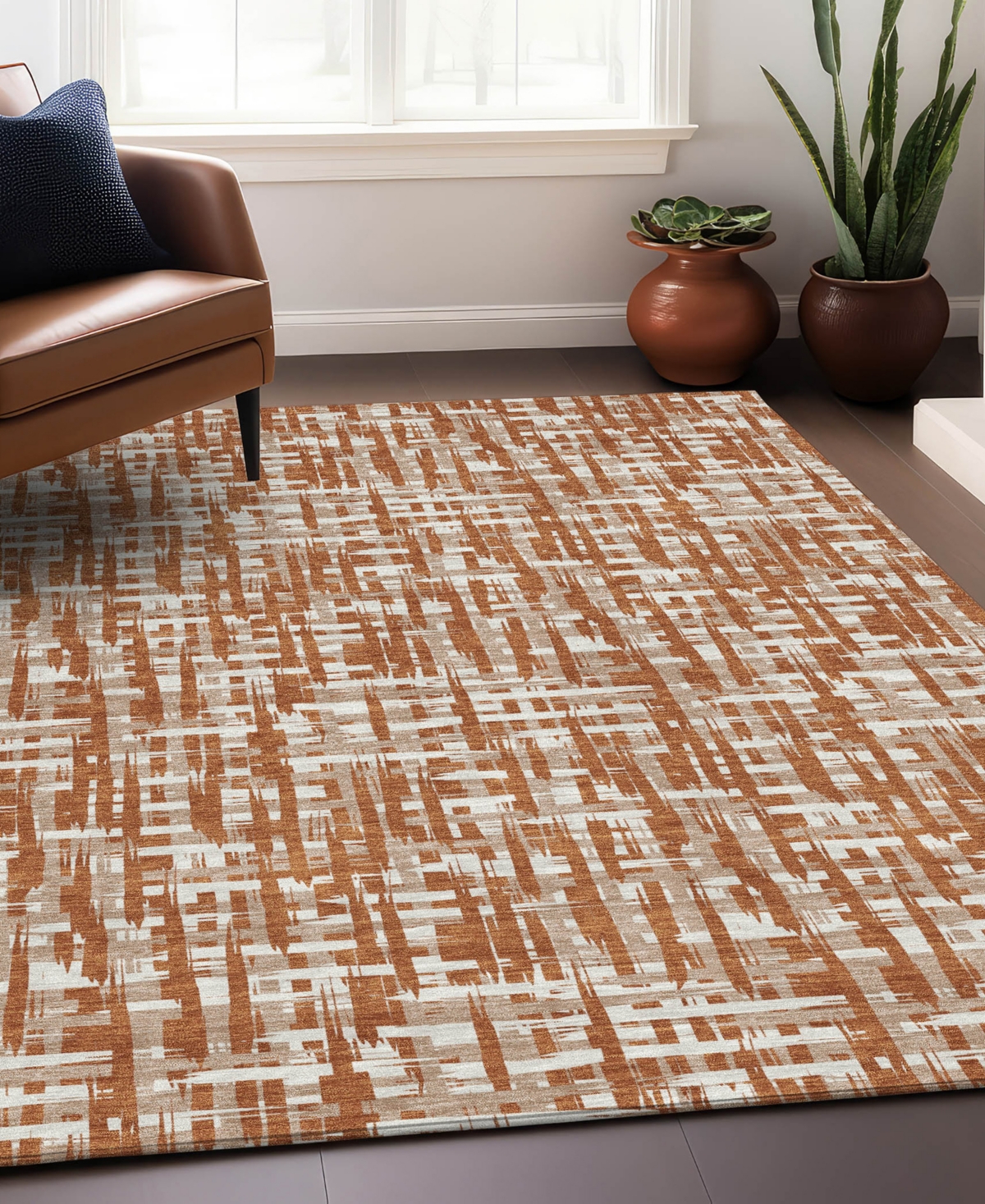 Addison Chantille Mahine Washable Acn1059 2'6"x3'10" Area Rug In Terracotta