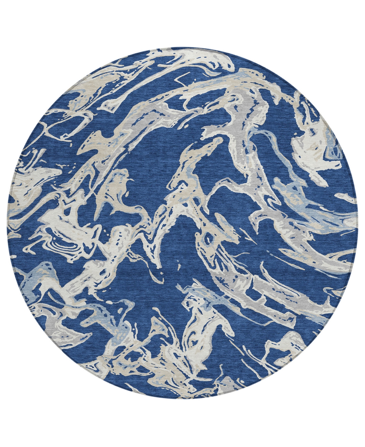 Addison Chantille Mahine Washable Acn1035 8'x8' Round Area Rug In Navy