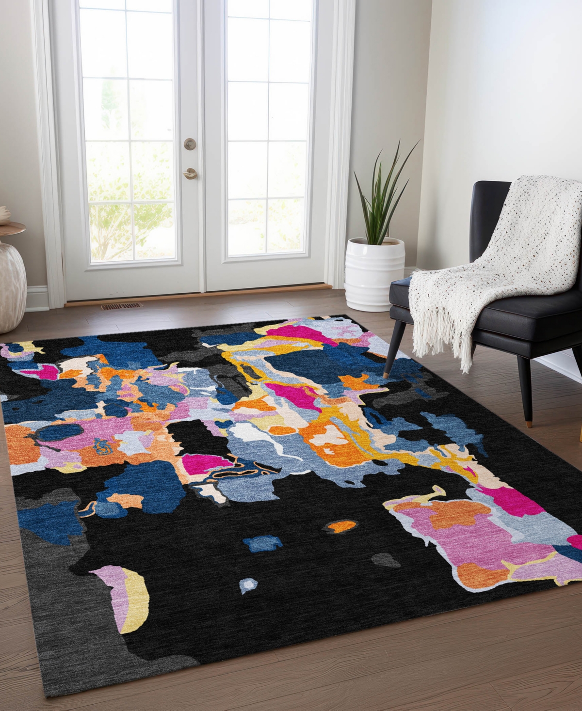 Addison Chantille Mahine Washable Acn1028 3'x5' Area Rug In Black
