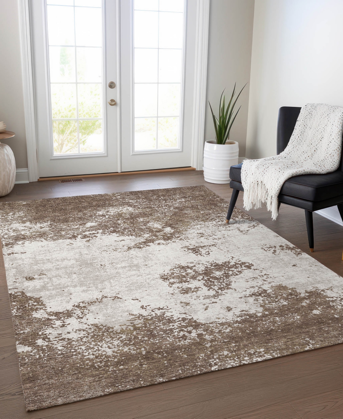 Addison Chantille Mahine Washable Acn1027 5'x7'6" Area Rug In Brown