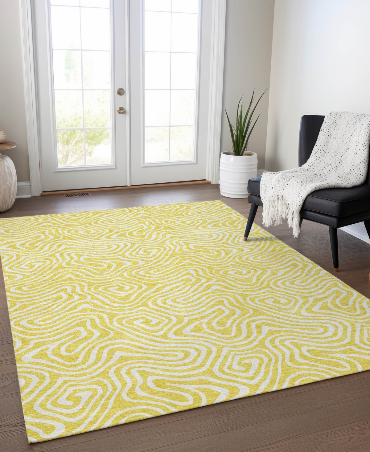 Addison Chantille Mahine Washable Acn1030 8'x10' Area Rug In Yellow