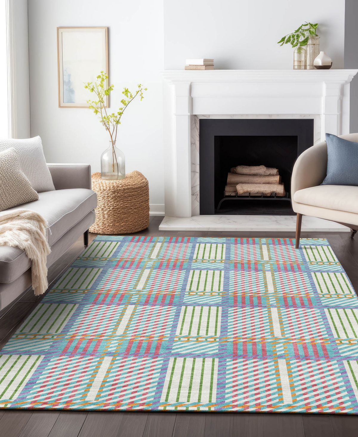 Addison Chantille Mahine Washable Acn1000 9'x12' Area Rug In White