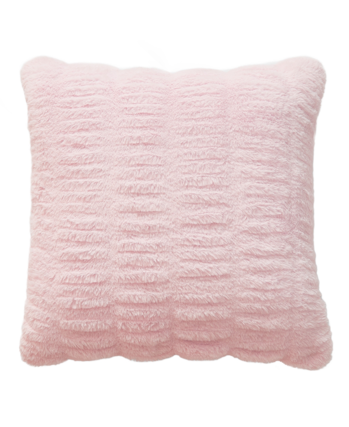 Juicy Couture Pleated Faux Fur Decorative Pillow, 20" X 20" In Pink