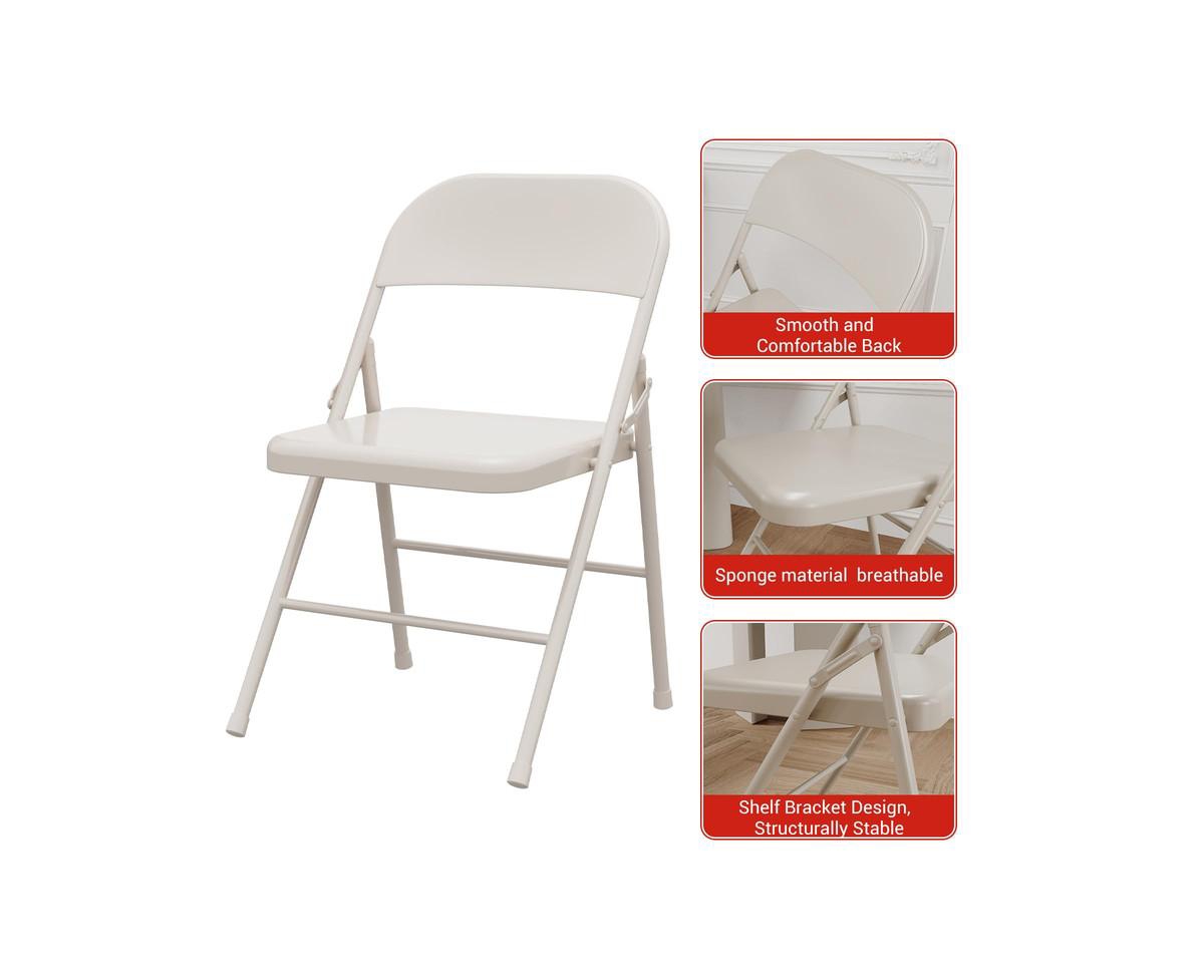 gaomon Dining Chairs Set of 4, Foldable Dining Chairs with Metal Frame Hold Up to 350 Pounds, PortableKitchen Chair Suitable for Dining Room, L