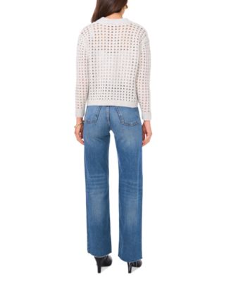 Women's Long-Sleeve Pointelle Cardigan