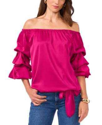 Vince Camuto - Women's Off-The-Shoulder Tie-Hem Top