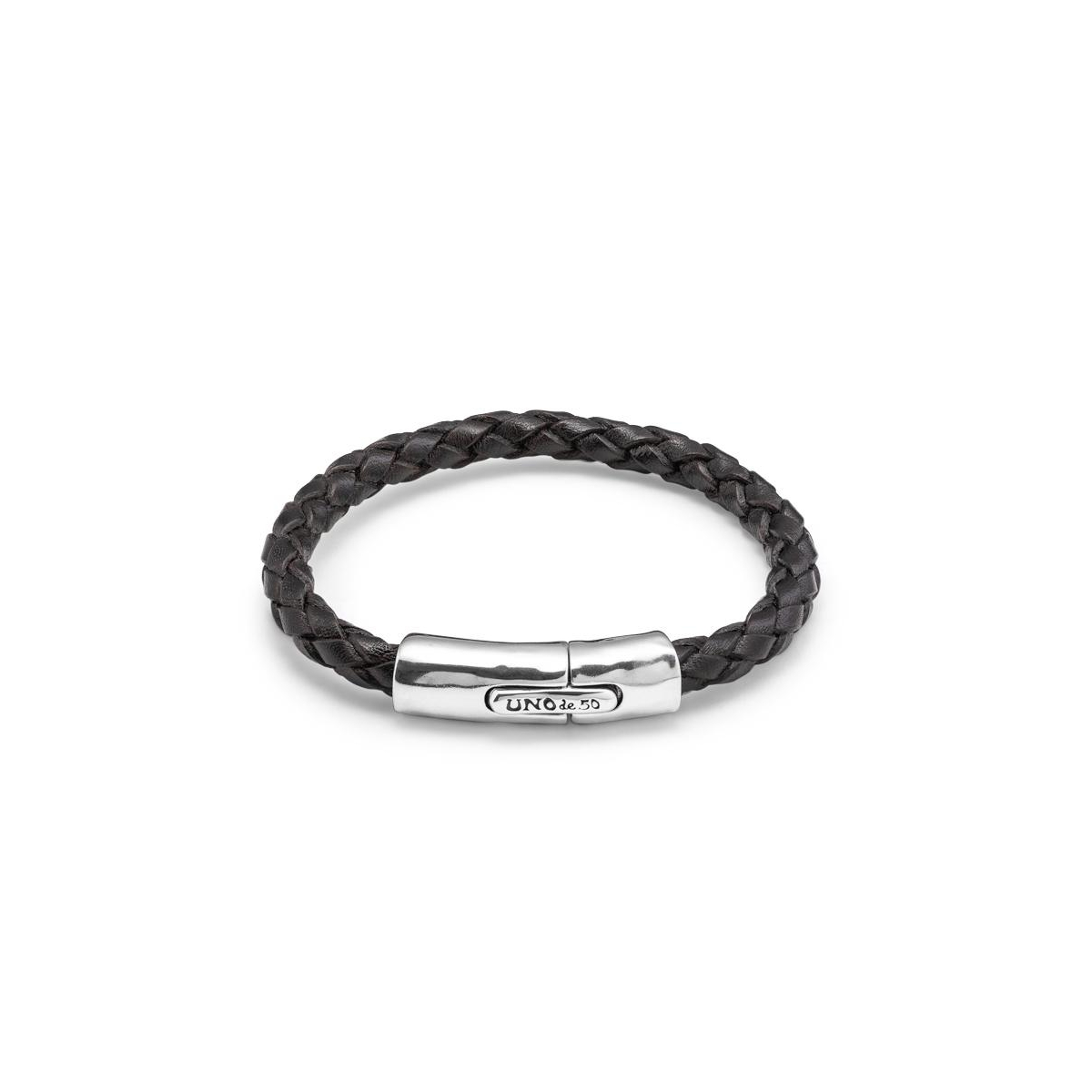 Unode50 Sterling Silver Cylindrical Spring Clasp Bracelet In Silver