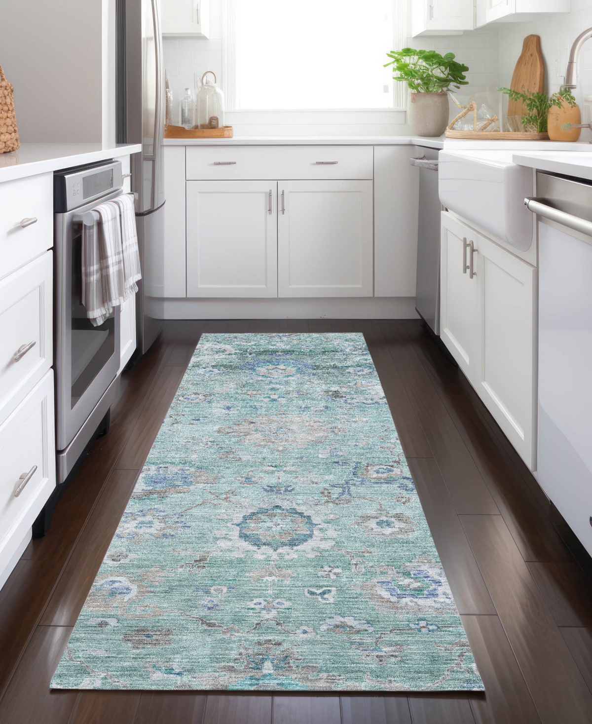 Addison Chantille Machine Washable Acn1107 2'3''x7'6'' Runner Area Rug In Mint