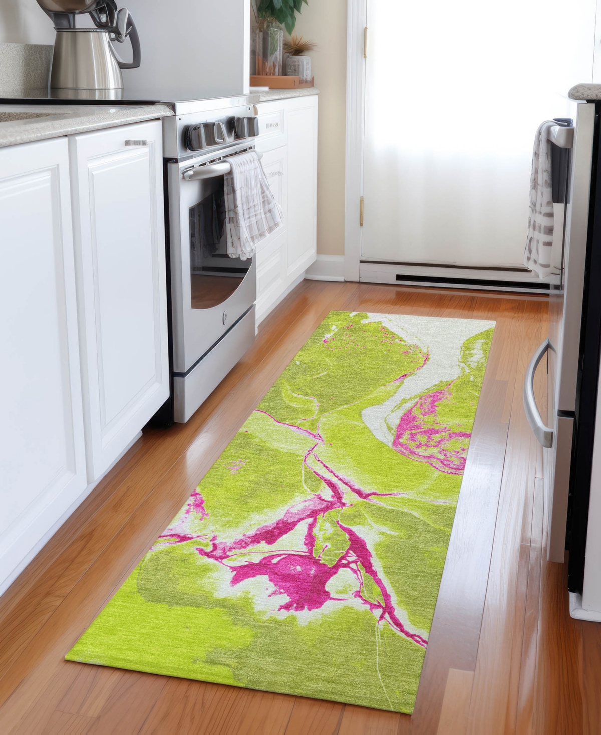 Addison Chantille Machine Washable Acn1005 2'3''x7'6'' Runner Area Rug In Lime
