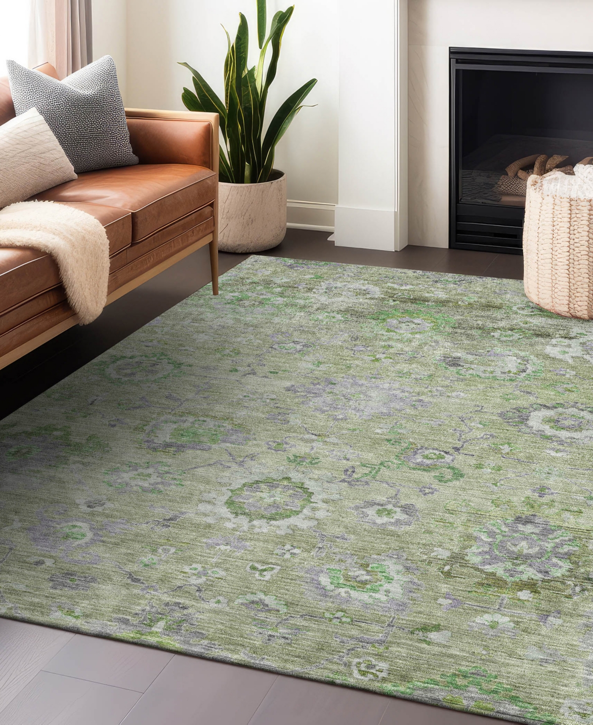 Addison Chantille Machine Washable Acn1107 5'x7'6" Area Rug In Mint