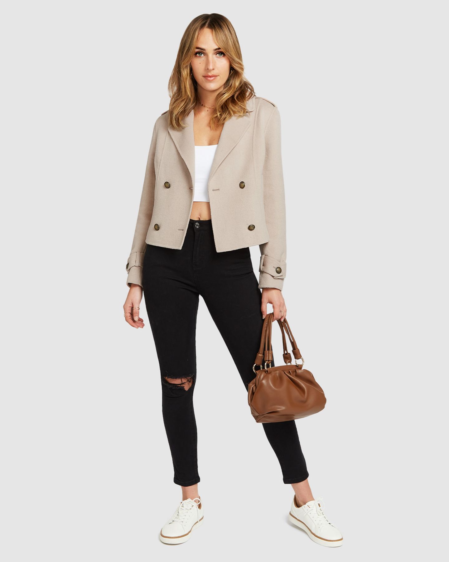 Женская куртка Belle & Bloom Better Off Military Peacoat, цвет: Состаренный золотой — фото 7