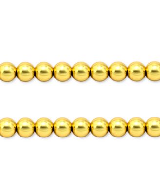 Polished Beaded Stretch Bracelet (4mm) in 18k Gold over Sterling Silver, Exclusively at Macy's